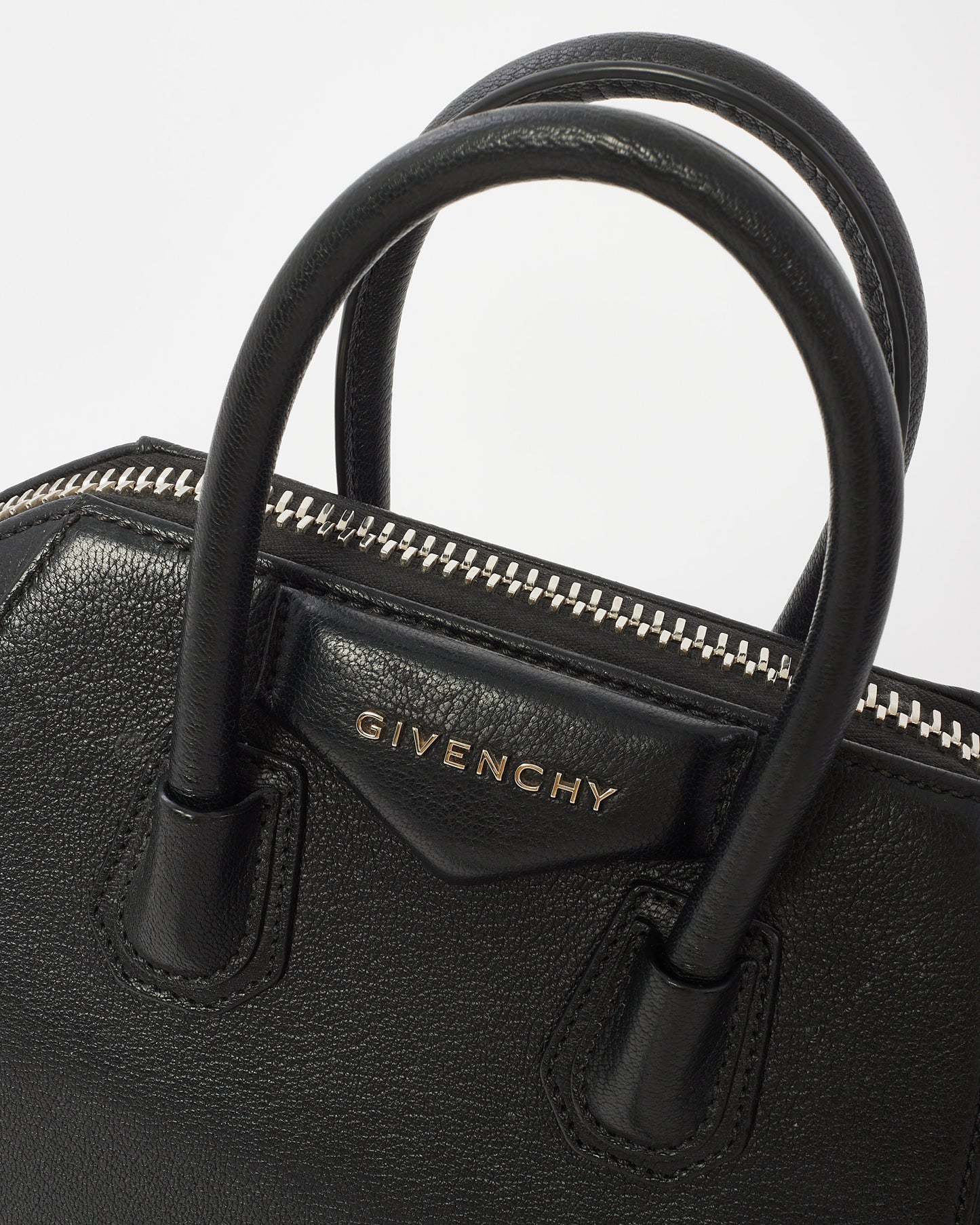 Givenchy Black Grained Leather Mini Antigona Bag