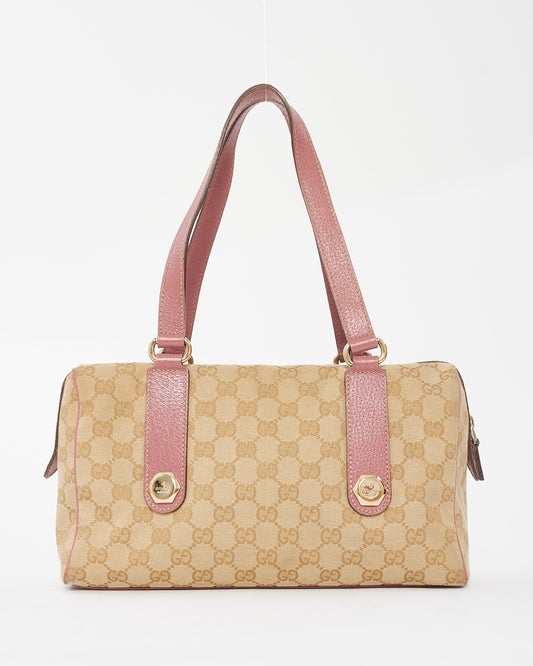 Gucci GG Canvas &amp; Pink Small Charmy Boston Sac à bandoulière