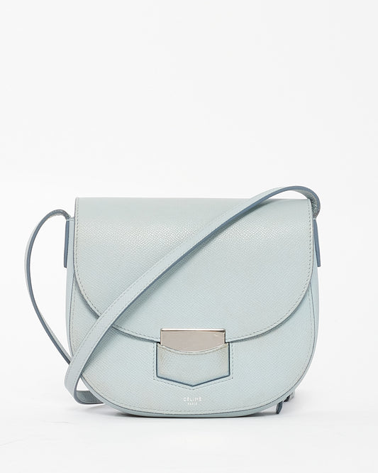 Celine Blue Leather Trotteur Crossbody Bag