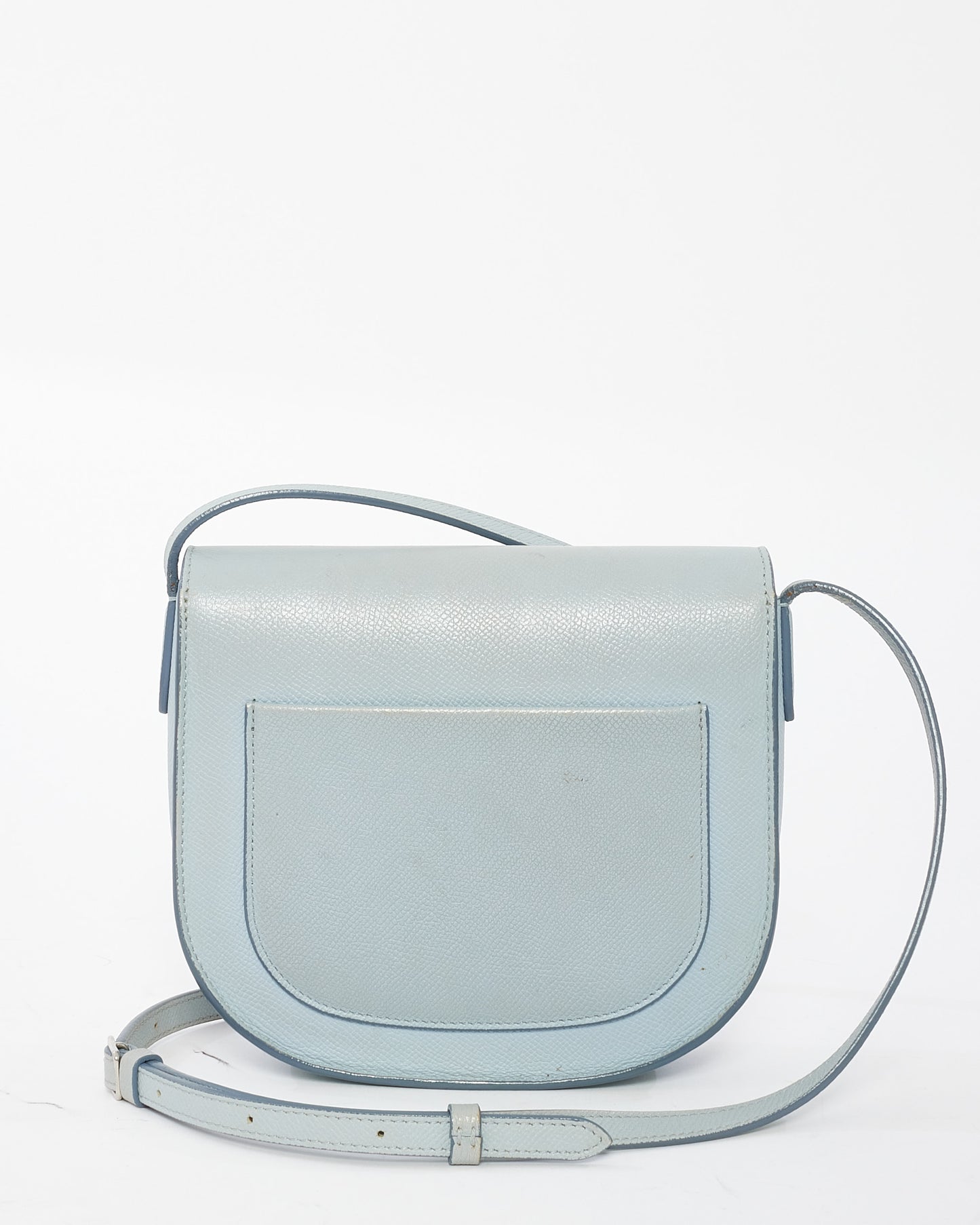 Celine Blue Leather Trotteur Crossbody Bag