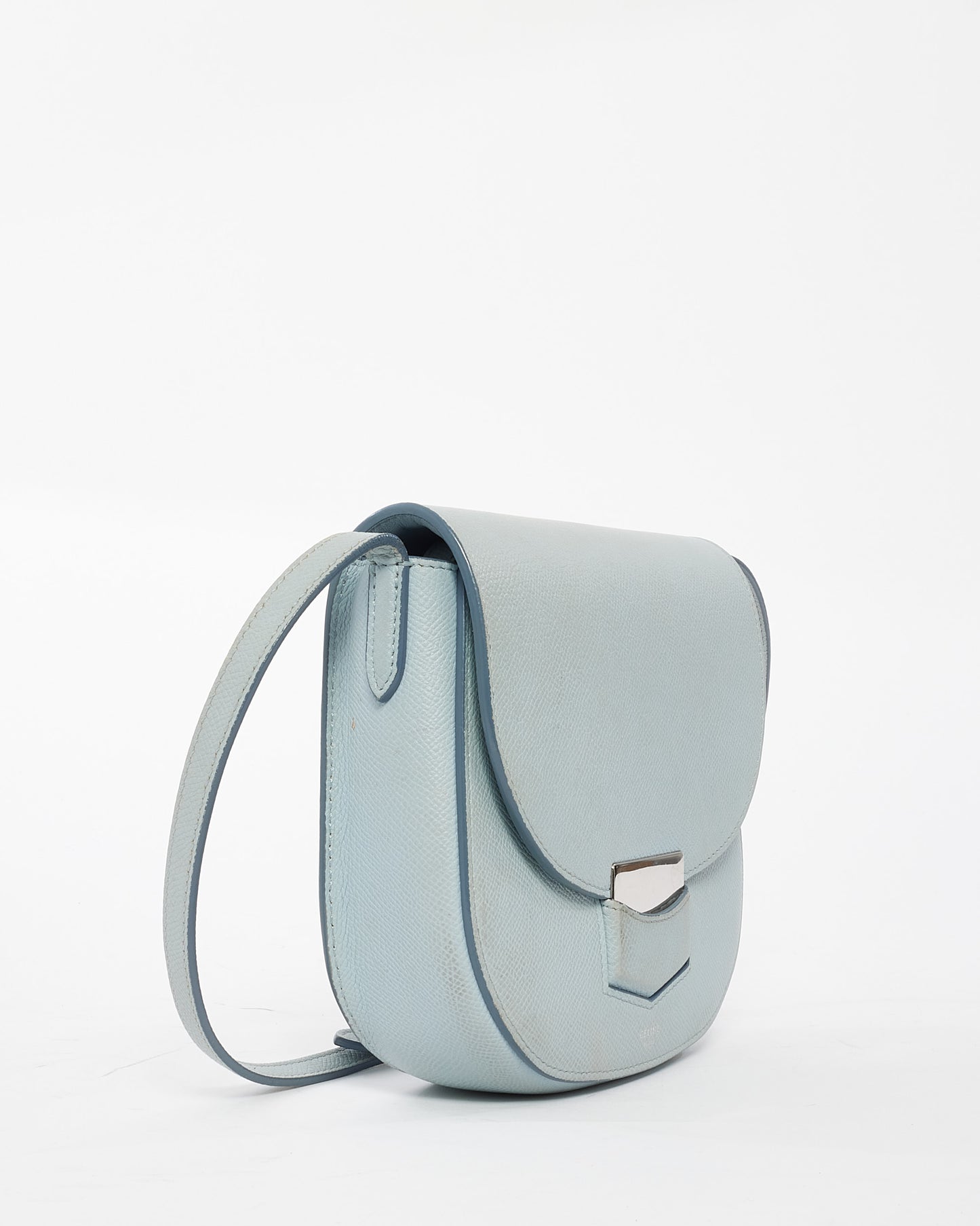 Celine Blue Leather Trotteur Crossbody Bag