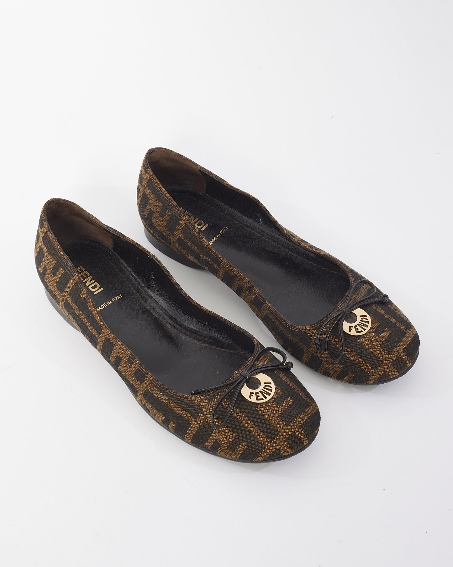 Fendi Monogram Canvas Ballerina Flats - 36