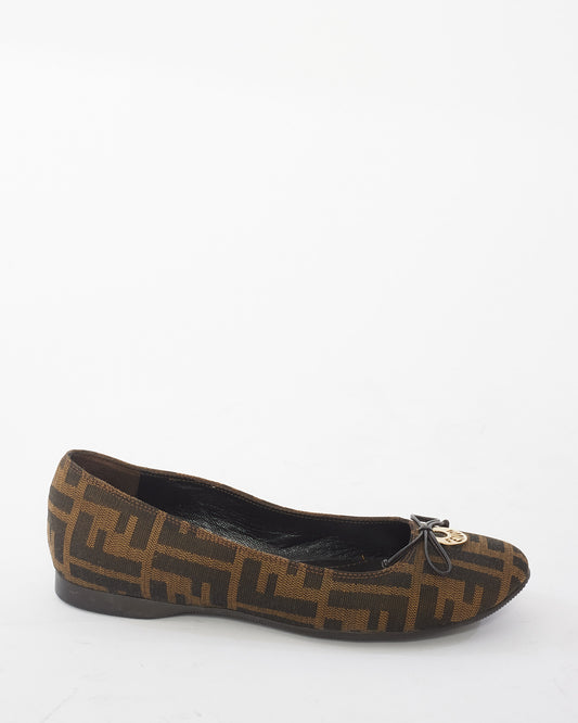 Ballerines en toile monogramme Fendi - 36