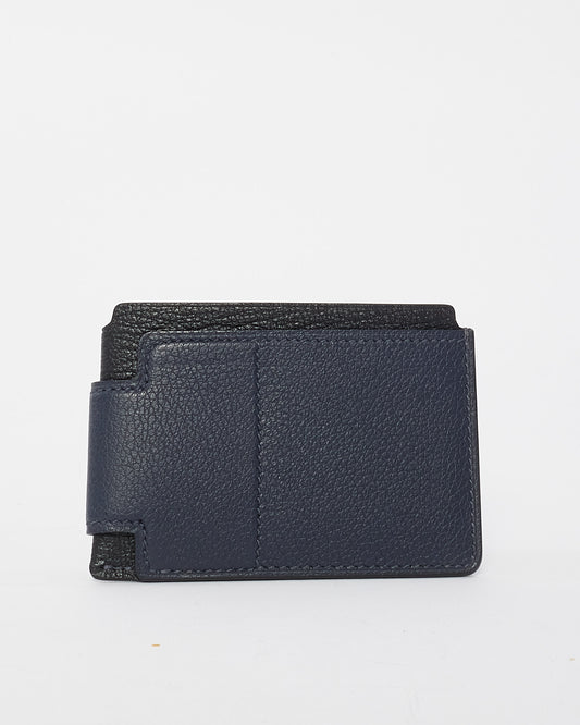 Hermès Navy 
Black Leather H Sport 3CC Card Holder