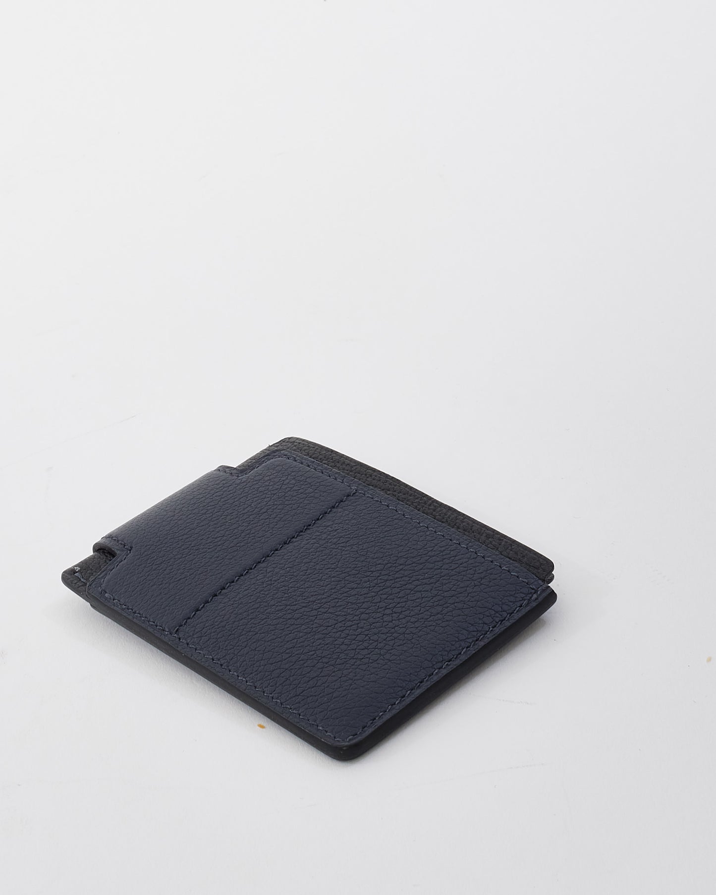 Hermès Navy 
Black Leather H Sport 3CC Card Holder