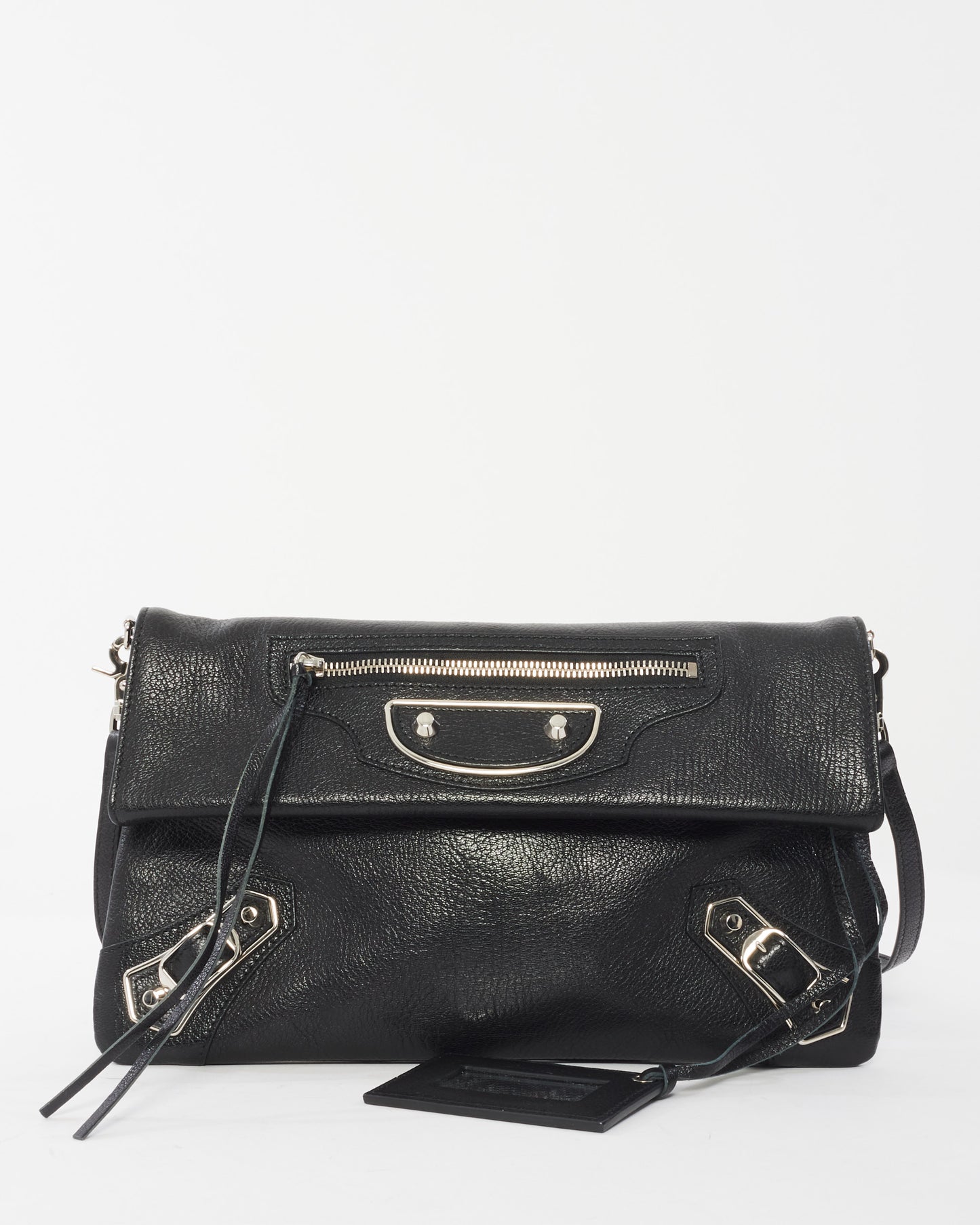 Balenciaga Black Leather City Clutch W/ Strap