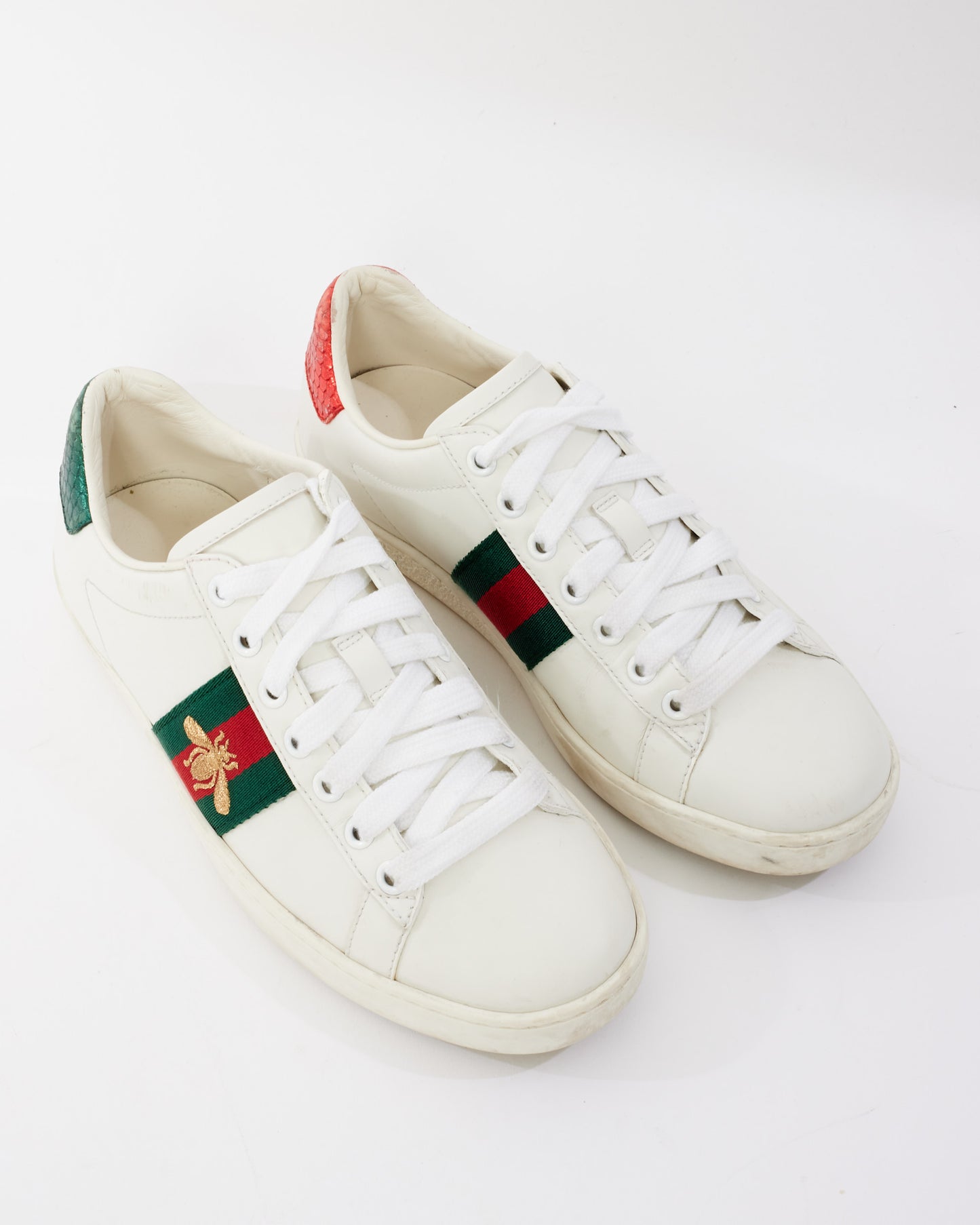 Gucci White Leather Bee Ace Sneakers - 36