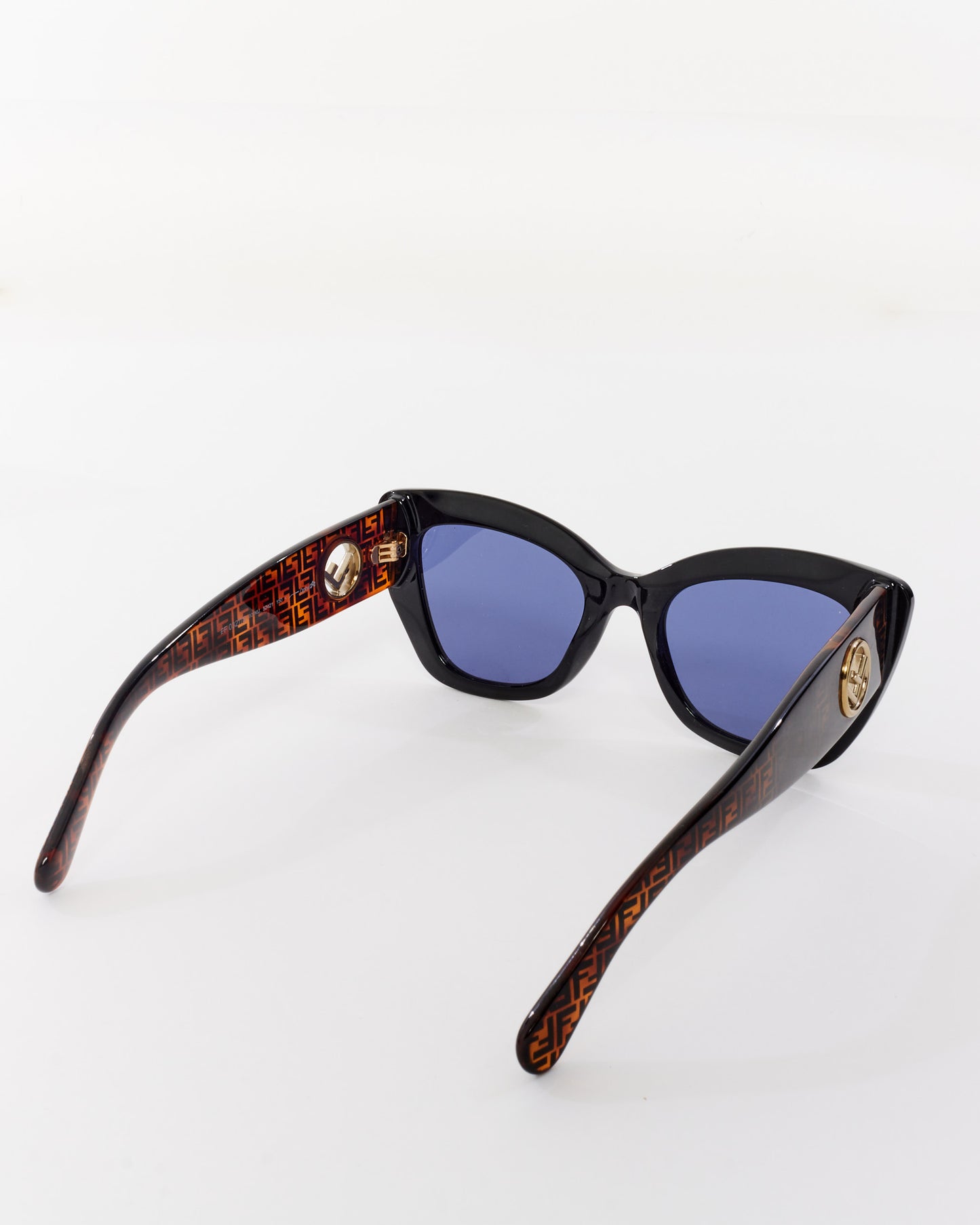 Fendi Black 
Monogram Acetate Cat Eye Sunglasses FF 0327/S