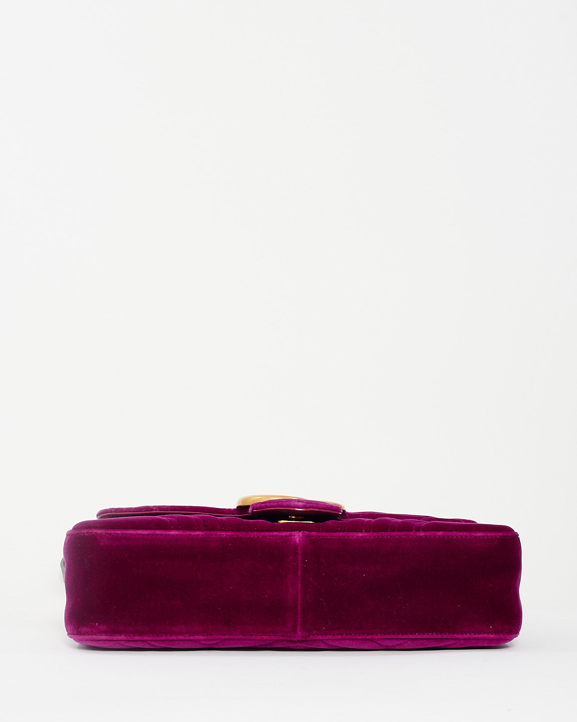 Gucci Fuchsia Matelassé Velvet Medium GG Marmont Shoulder Bag