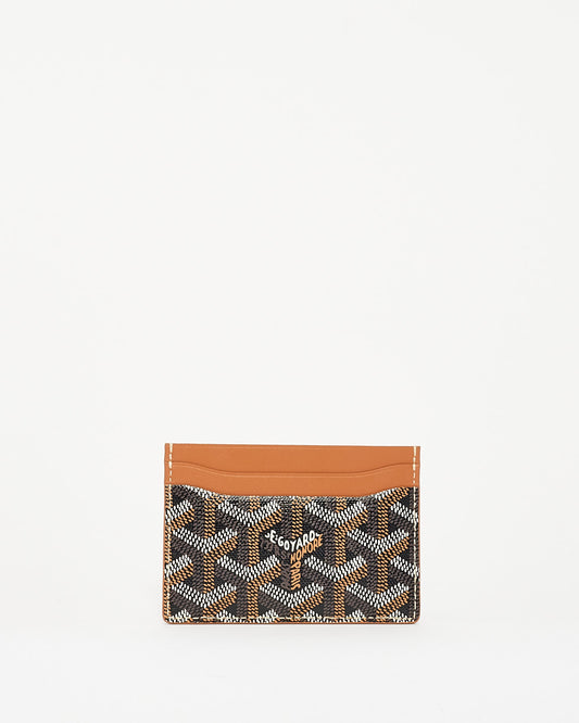 Goyard Tan and Black Monogram Goyardine Saint Sulpice Card Holder