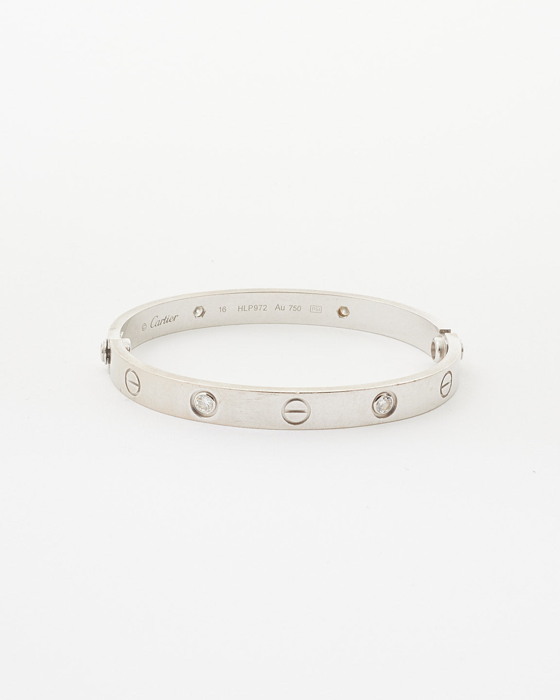 Cartier 4 Diamond White Gold Love Bracelet - 16