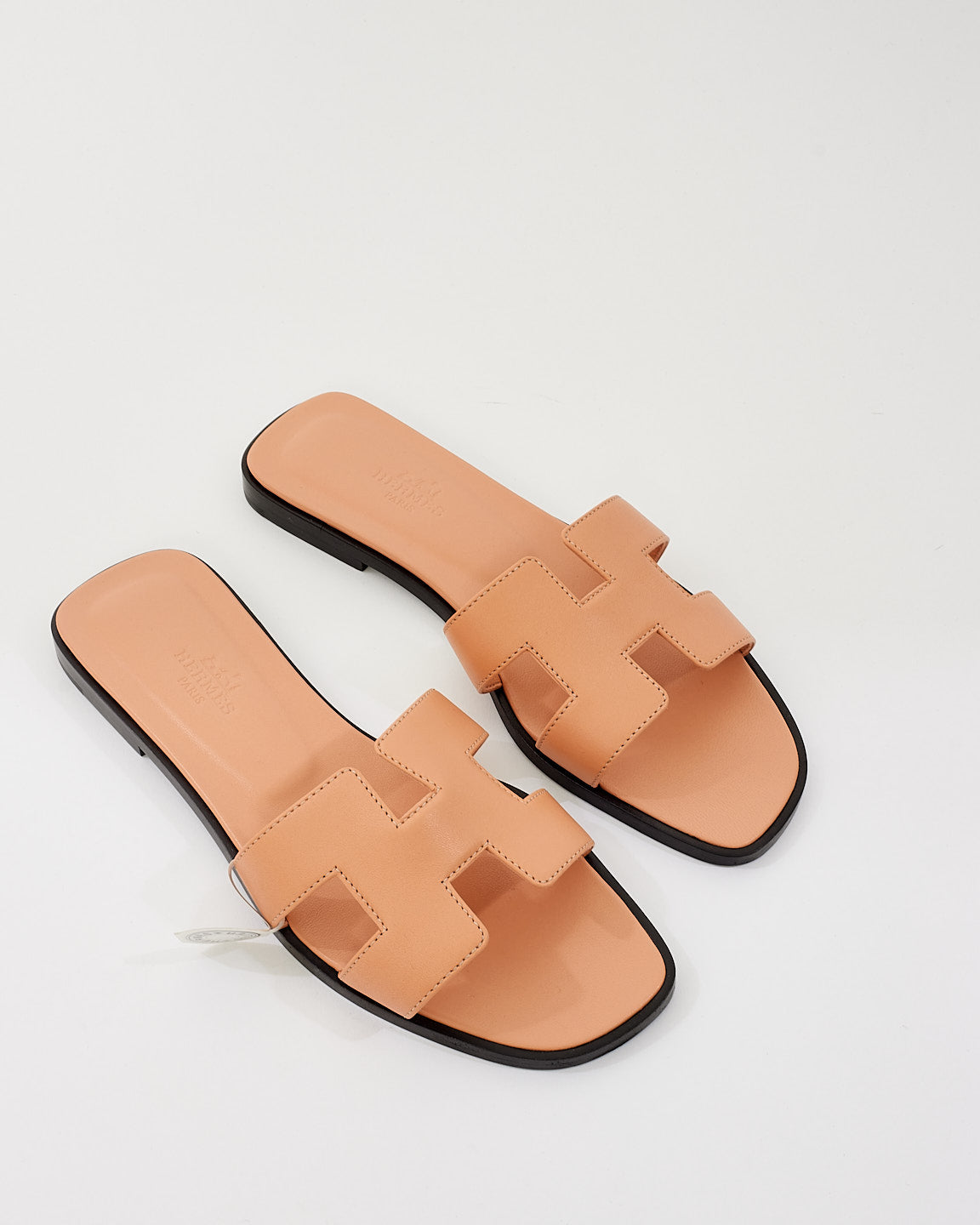 Hermès Peach Sellier Leather Oran Sandals - 35.5