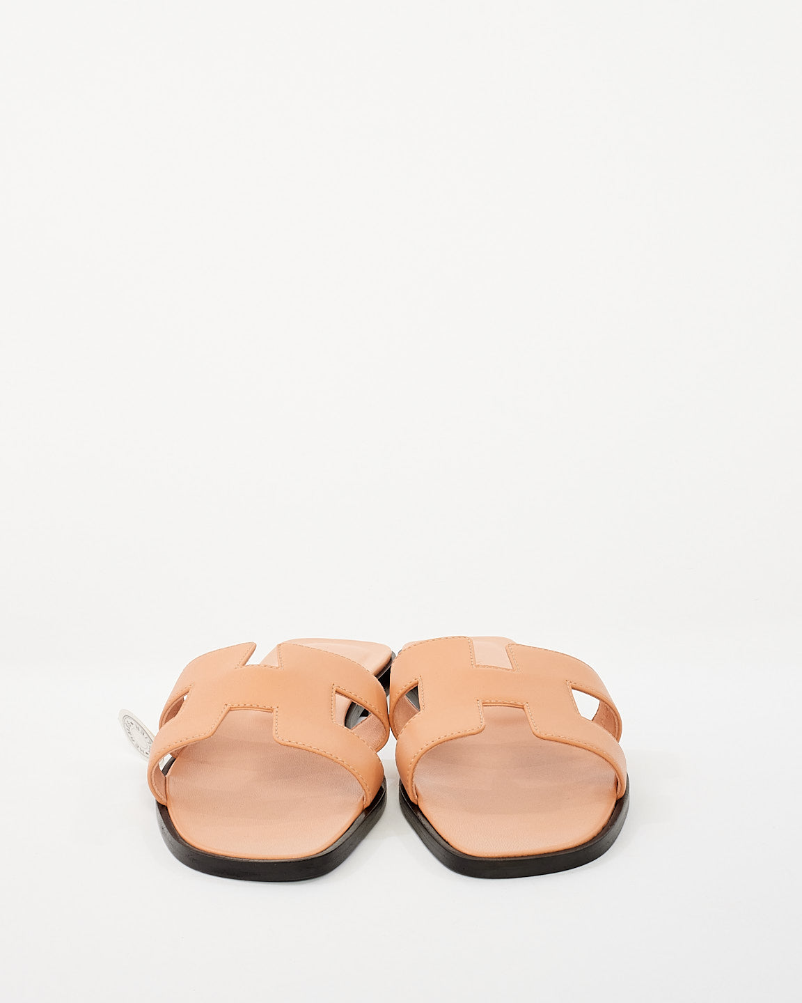 Hermès Peach Sellier Leather Oran Sandals - 35.5