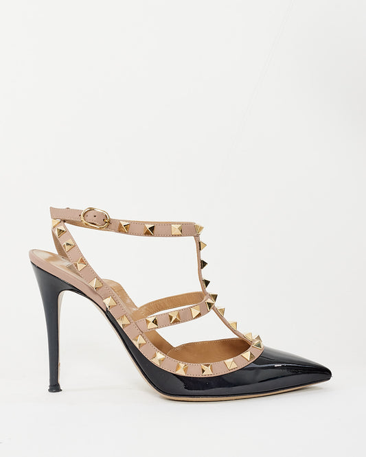 Valentino Black Patent Leather Rockstud Pumps - 38