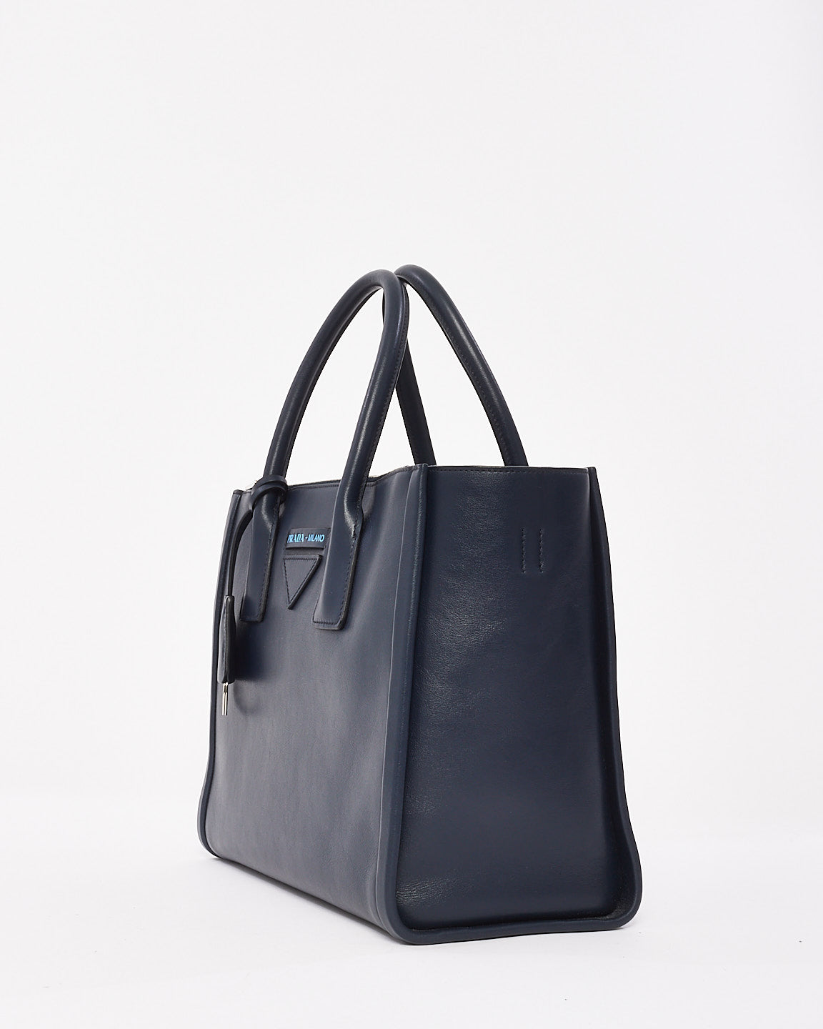 Prada Navy Blue Leather Medium Grace Concept Tote