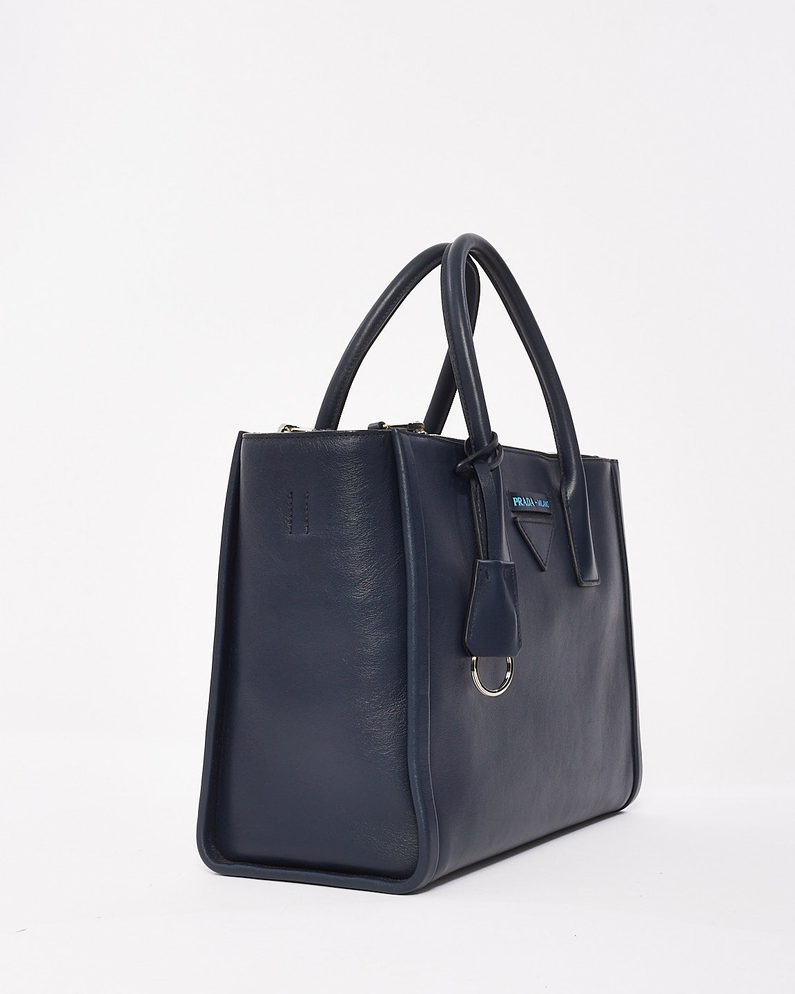 Prada Navy Blue Leather Medium Grace Concept Tote