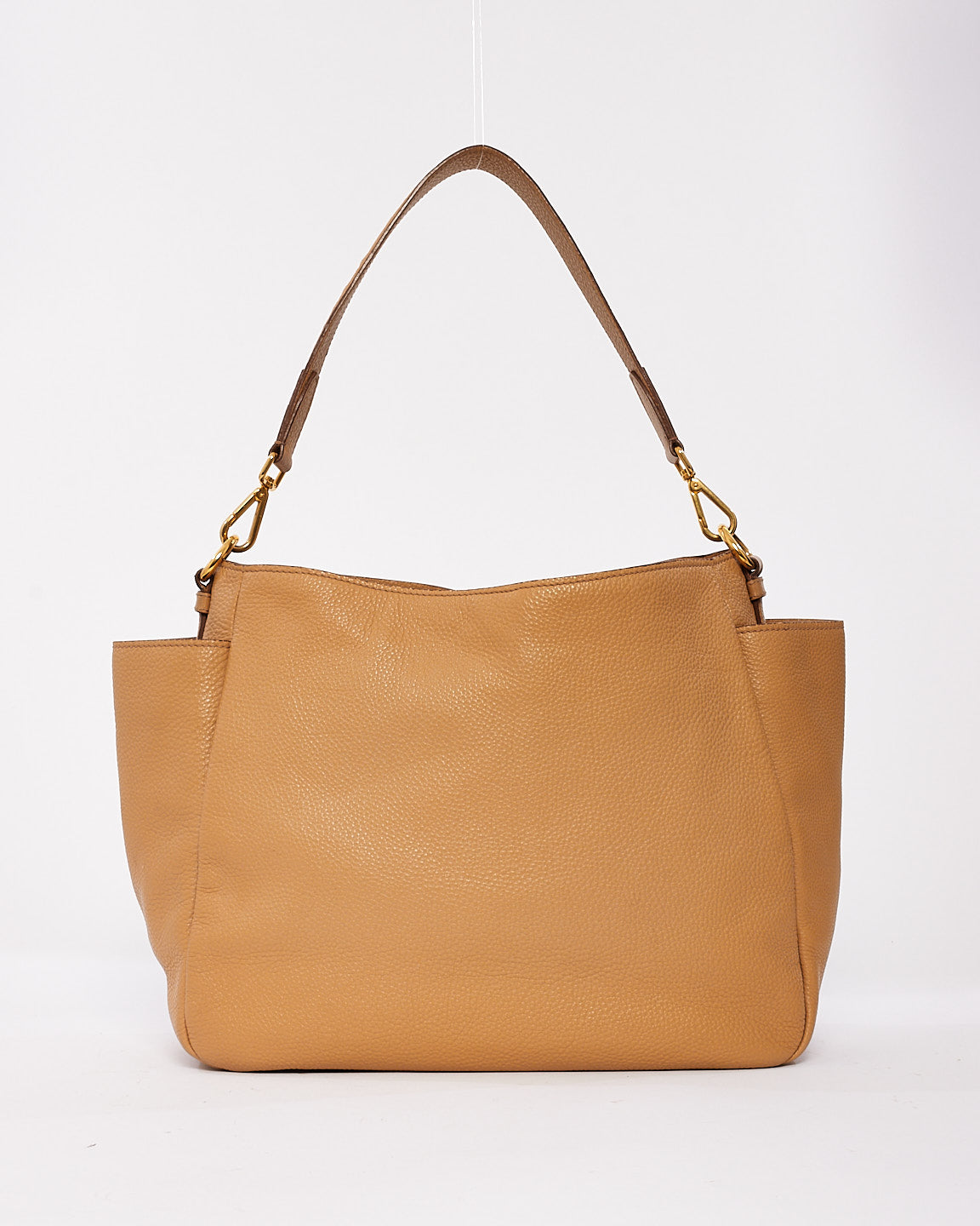 Prada Camel Daino Leather Hobo Shoulder Bag