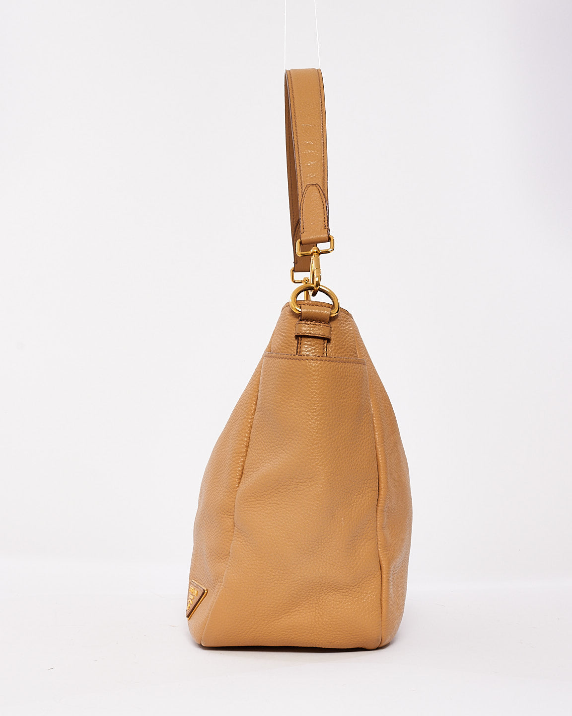 Prada Camel Daino Leather Hobo Shoulder Bag