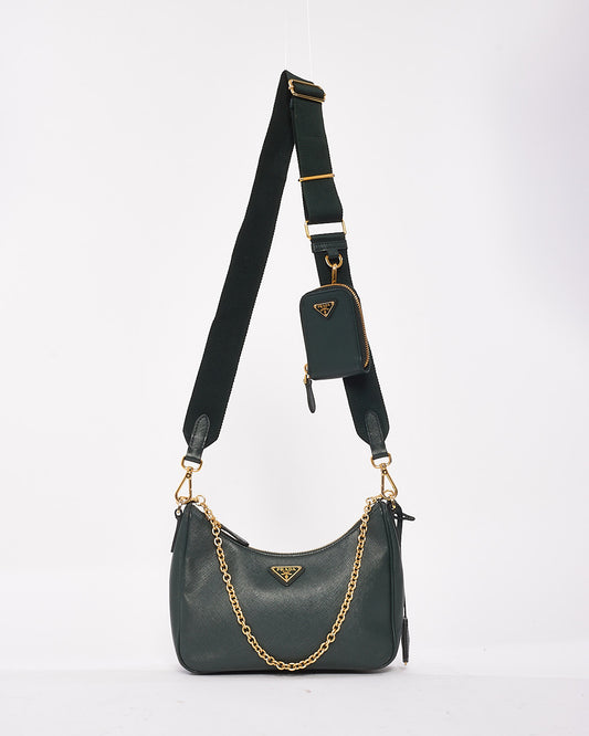 Prada Green Saffiano Leather Re-Edition 2005 Bag