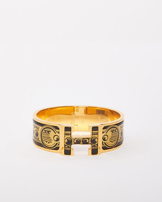 Hermès Black 
Gold "Bijoux Trompe L
Oeil" Clic Clac Bracelet - GM