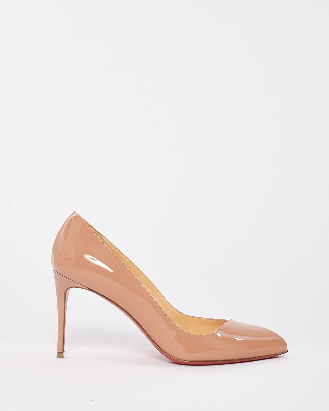 Christian Louboutin Beige Patent Leather Pigalle Pumps - 36.5