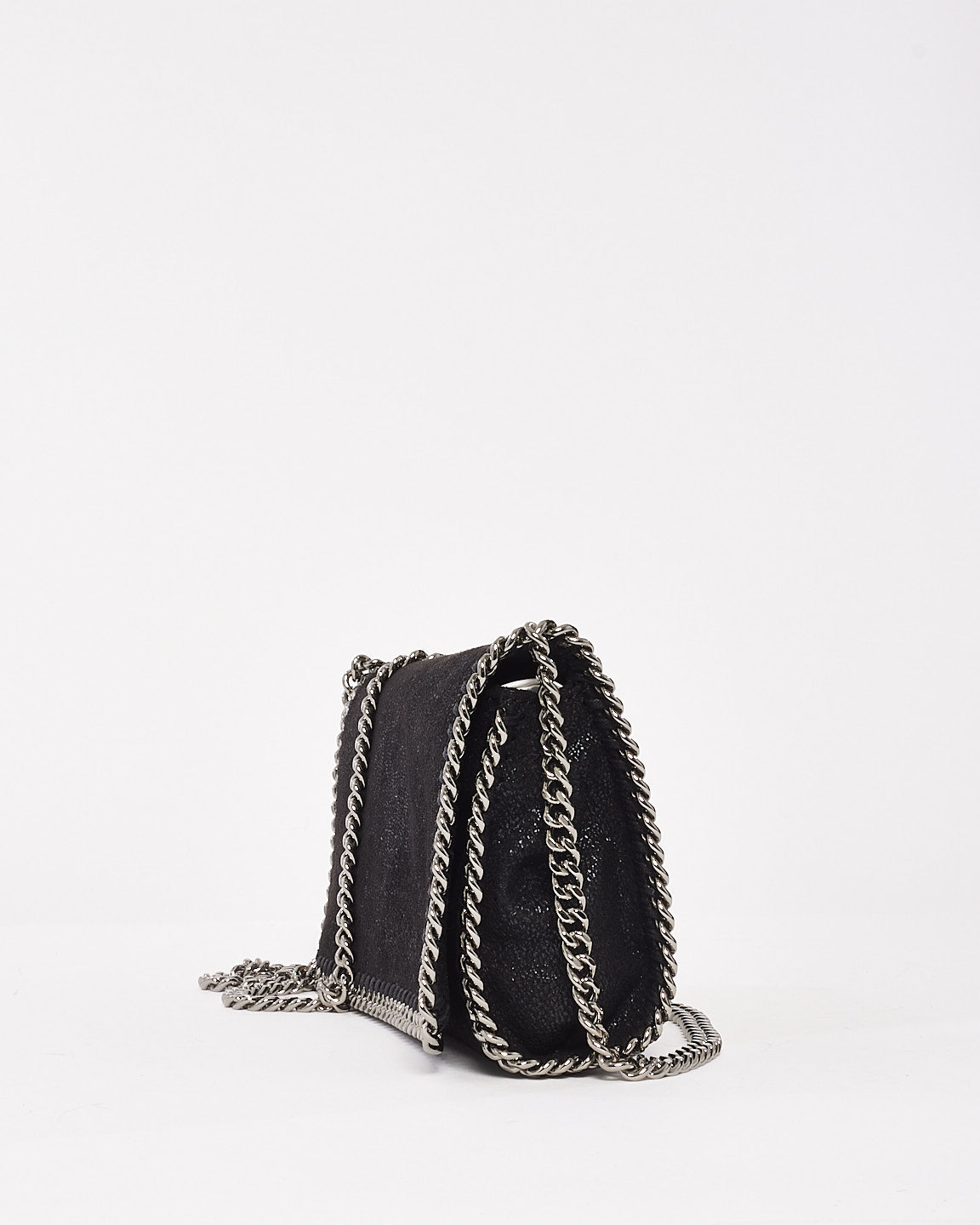 Stella McCartney Black Faux Suede Mini Falabella Shoulder Bag