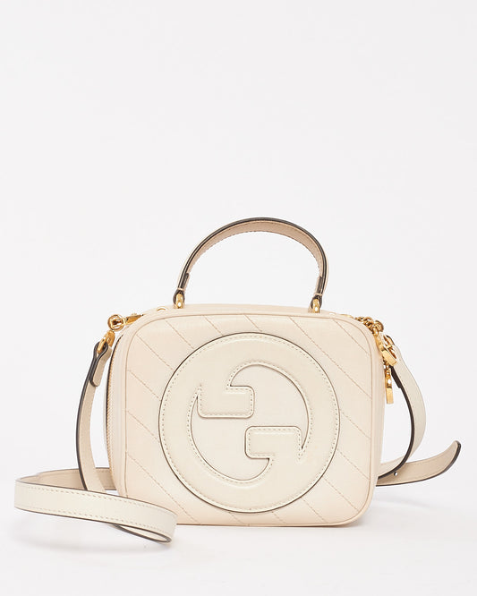 Gucci Off White Leather Blondie Top Handle Bag