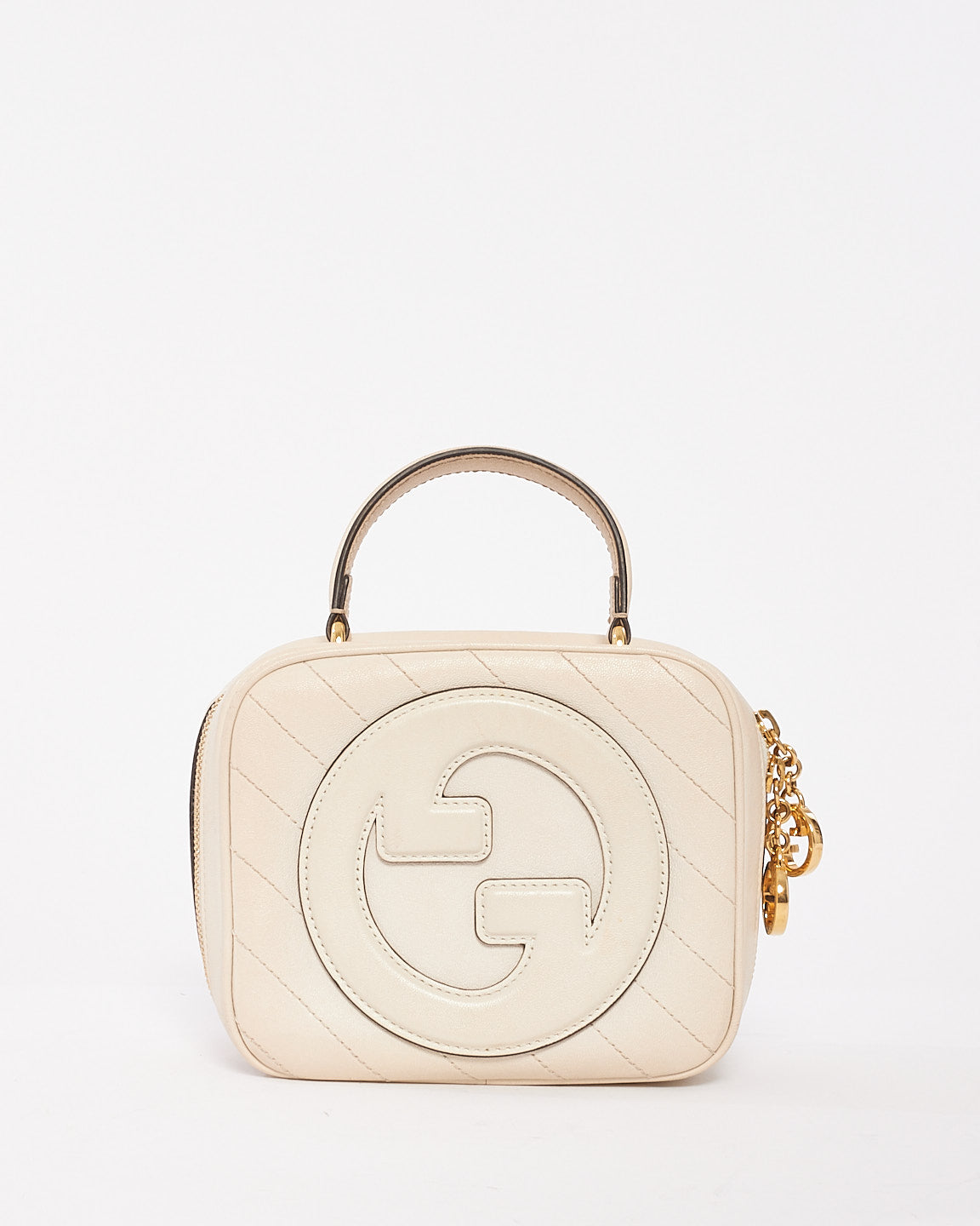 Gucci Off White Leather Blondie Top Handle Bag