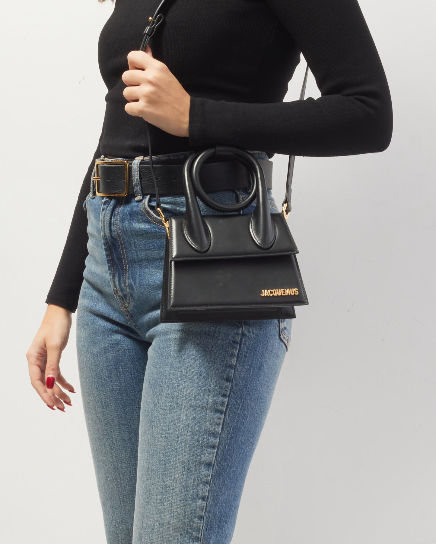 Jacquemus Black Leather Les Classiques "Le Chiquito Noeud" Bag