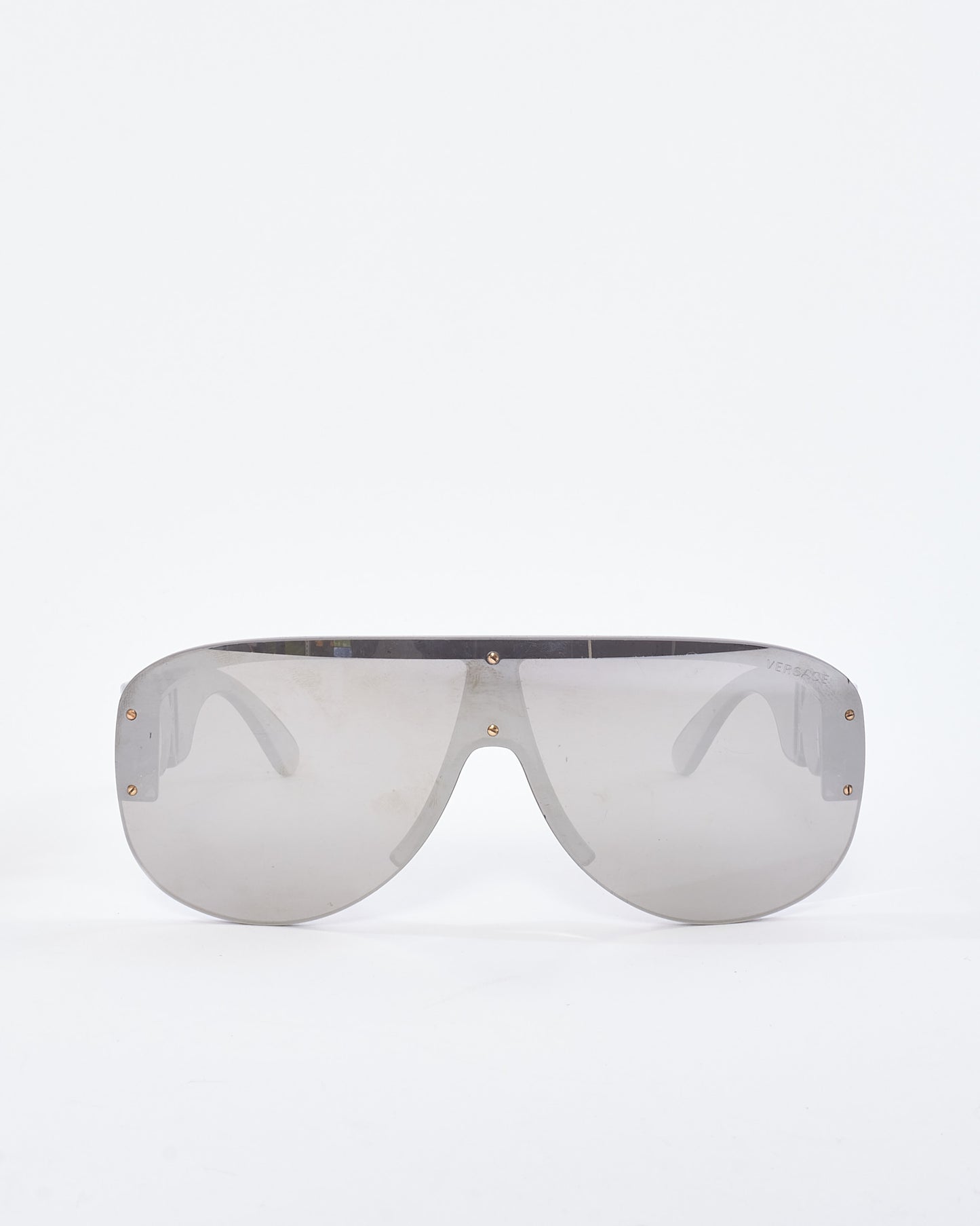 Versace Grey/Mirror Medusa Aviator Shield Sunglasses