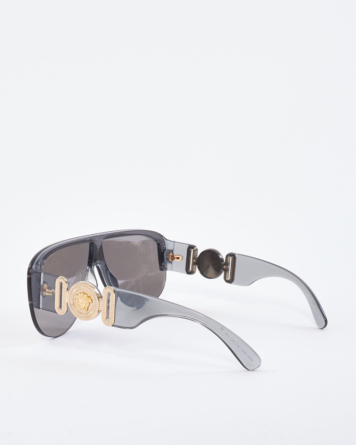 Versace Grey/Mirror Medusa Aviator Shield Sunglasses