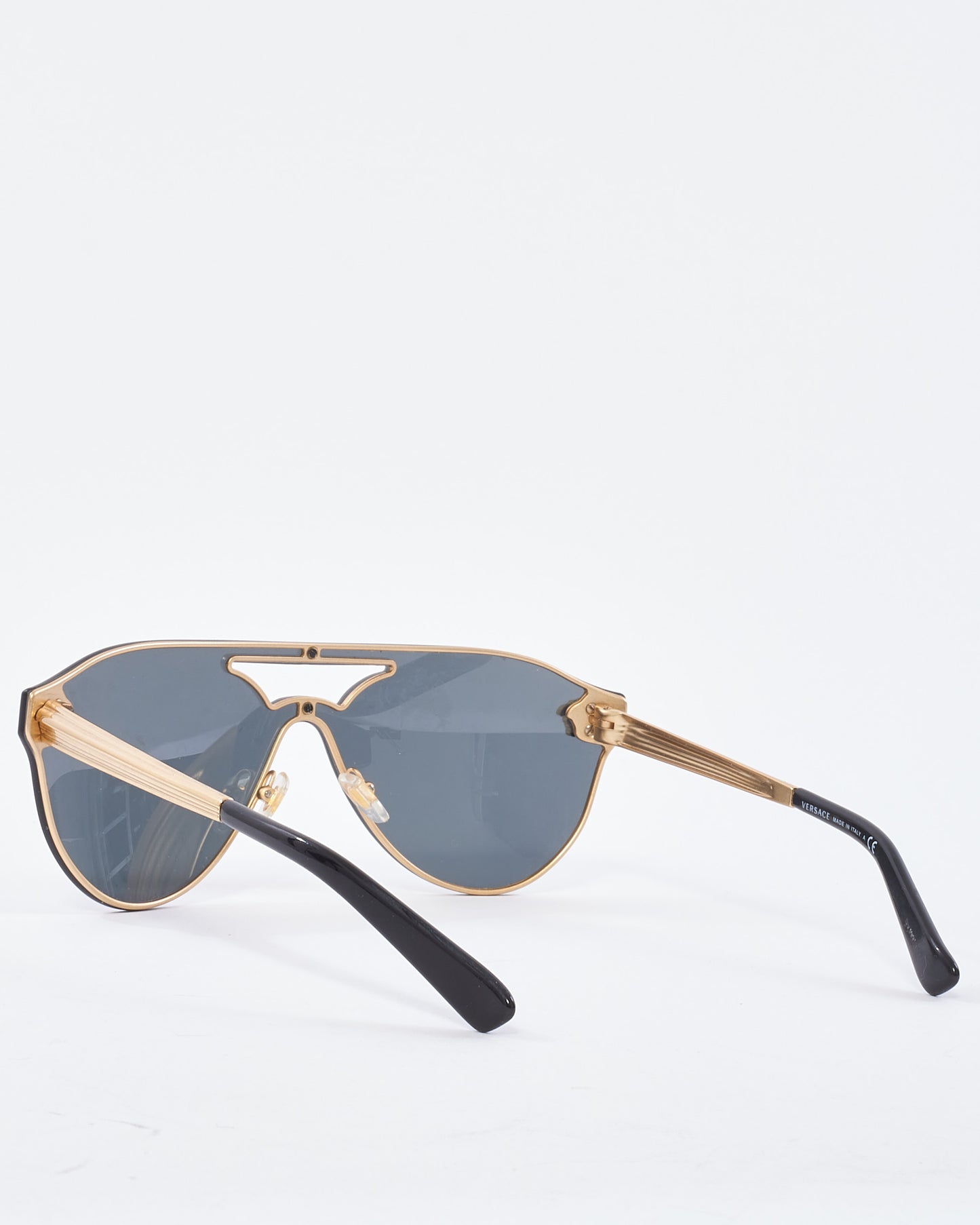 Versace Black 
Gold Medusa Head Aviator MOD2161 Sunglasses