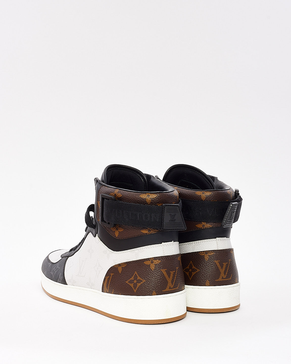 Louis Vuitton Men
s Tricolor Monogram Rivoli High Top Sneaker - 9.5 MEN