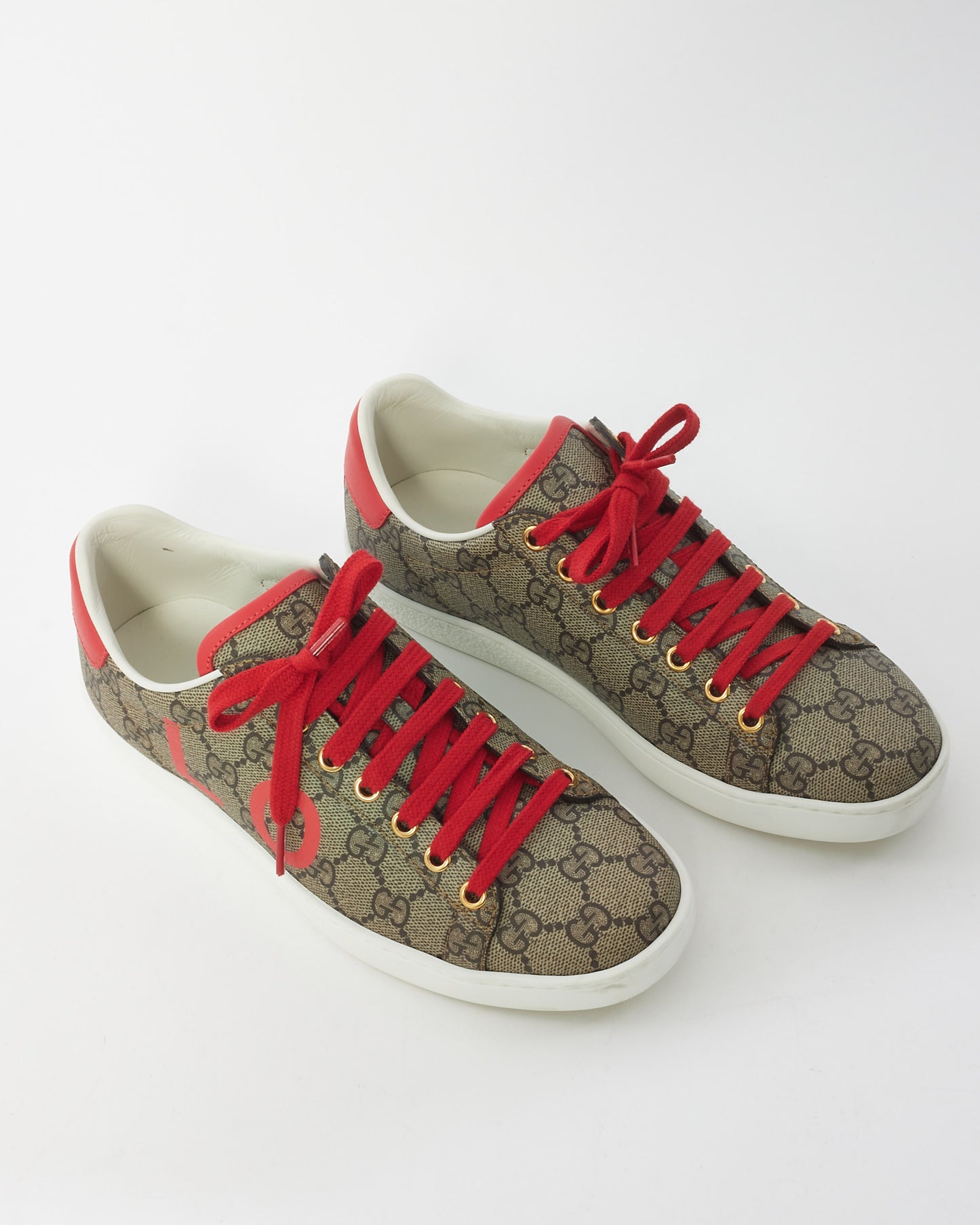 Gucci Beige Monogram GG Supreme Canvas Ace LOVE Sneakers - 37