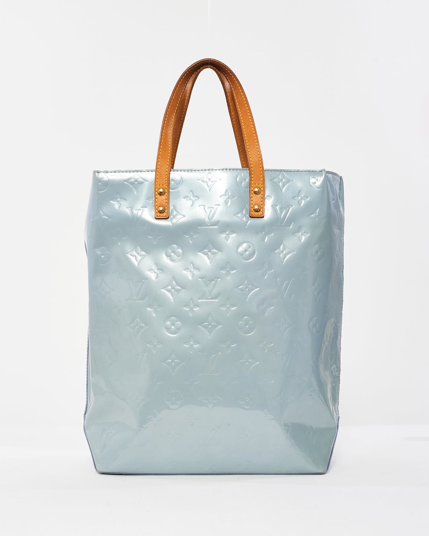 Louis Vuitton Light Blue Monogram Vernis Reade MM Bag