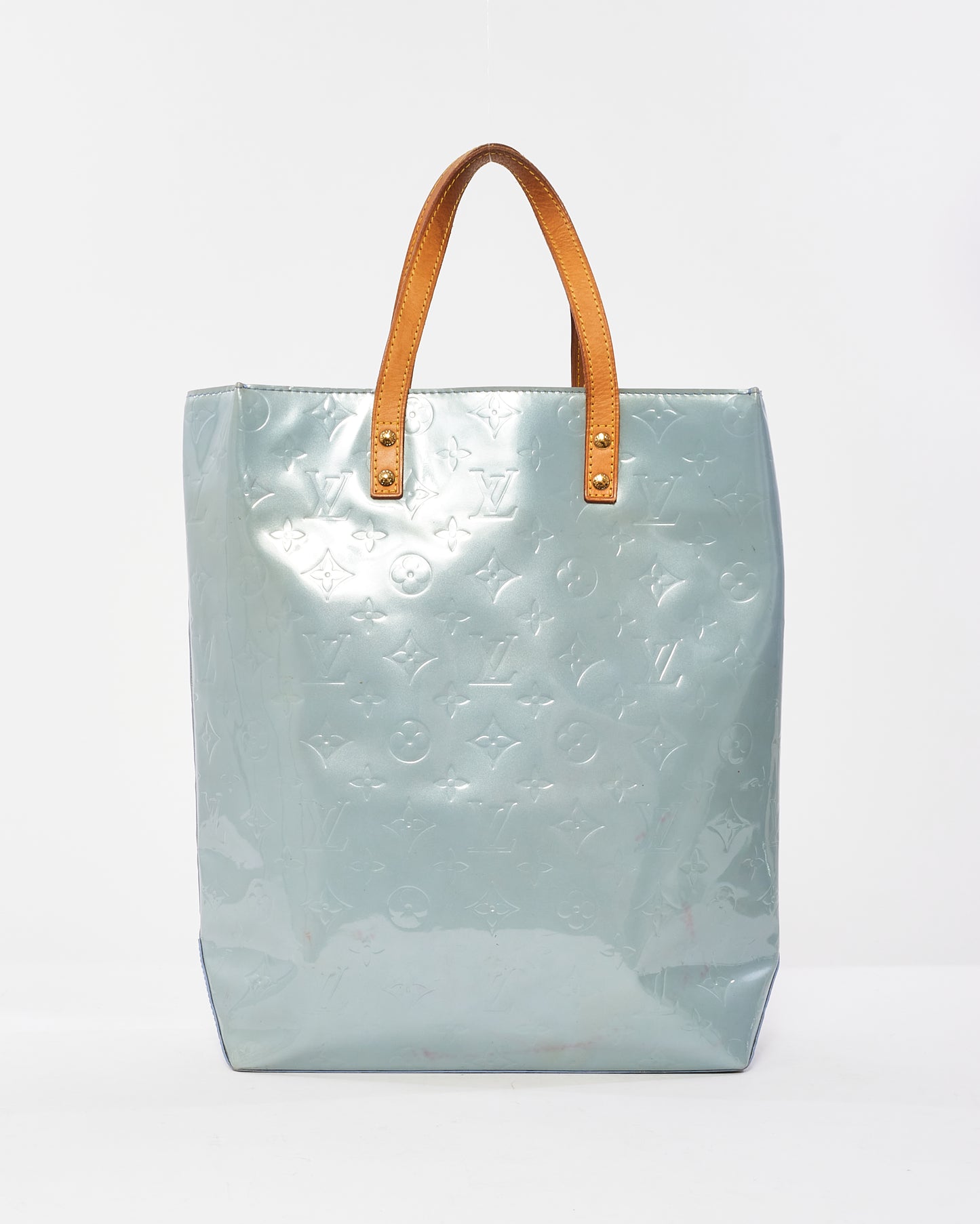 Louis Vuitton Light Blue Monogram Vernis Reade MM Bag