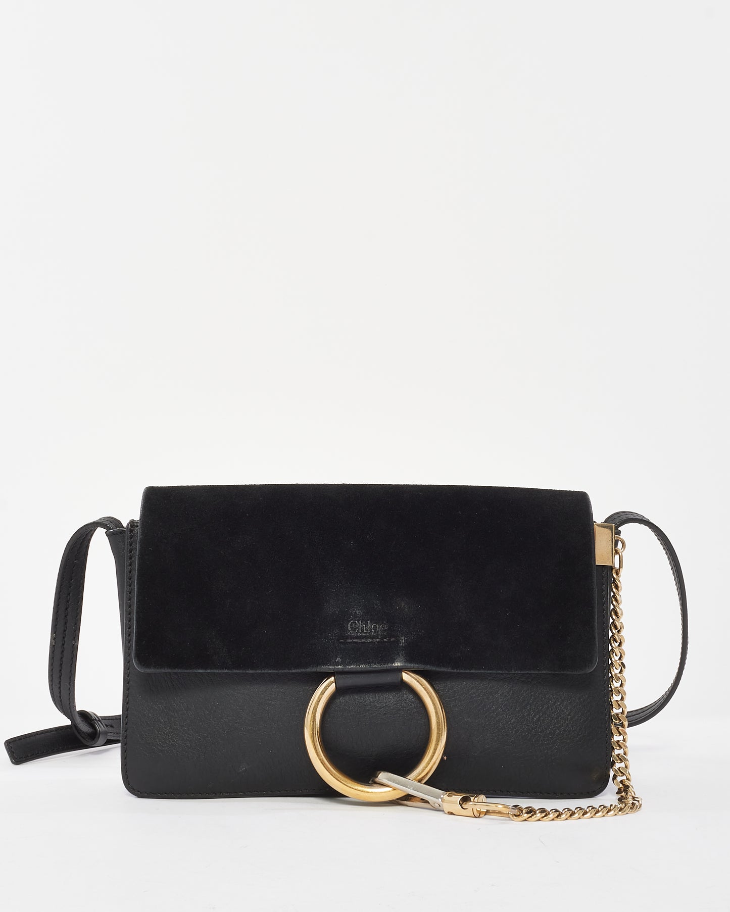 Chloé Black Suede 
Leather Faye Crossbody Bag