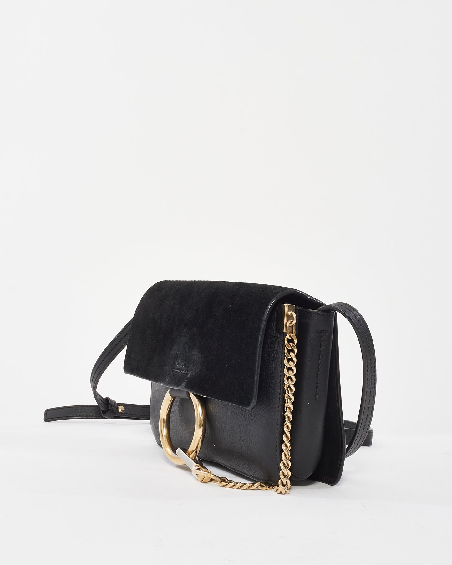 Chloé Black Suede 
Leather Faye Crossbody Bag