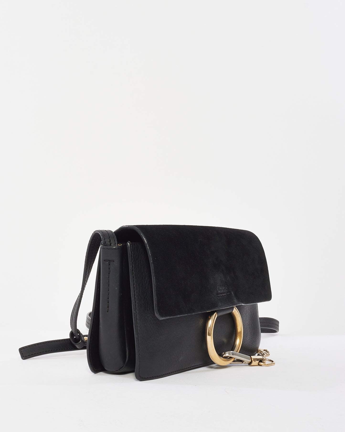 Chloé Black Suede 
Leather Faye Crossbody Bag