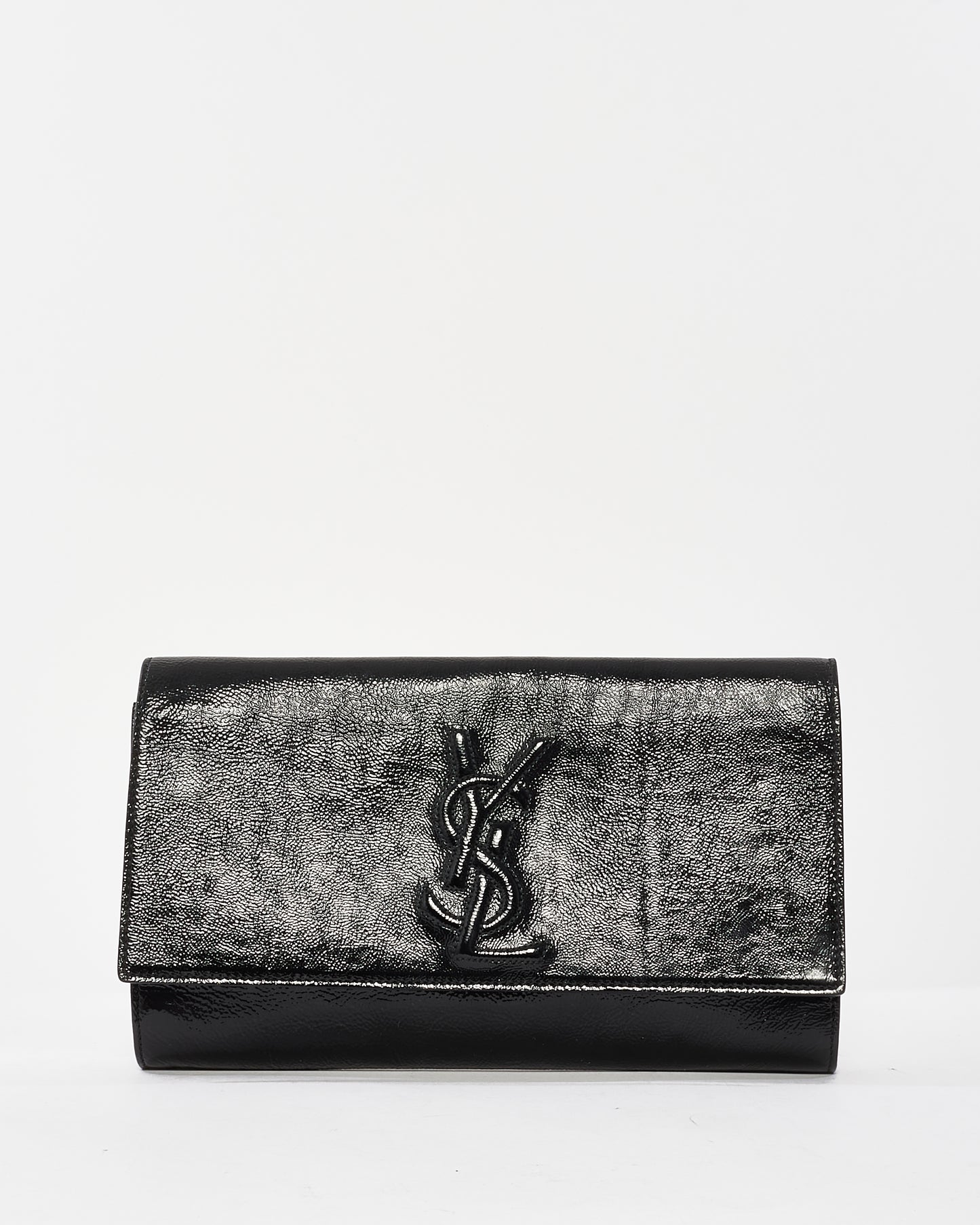 Saint Laurent Black Patent Leather Belle De Jour Clutch