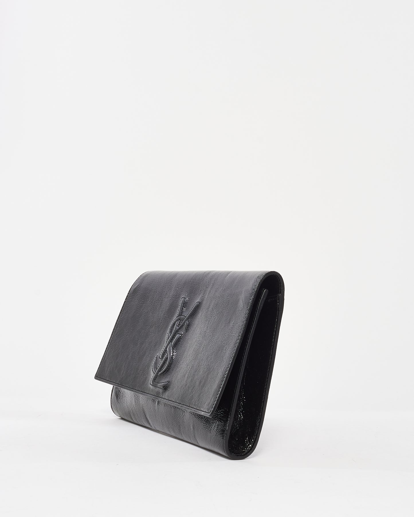 Saint Laurent Black Patent Leather Belle De Jour Clutch