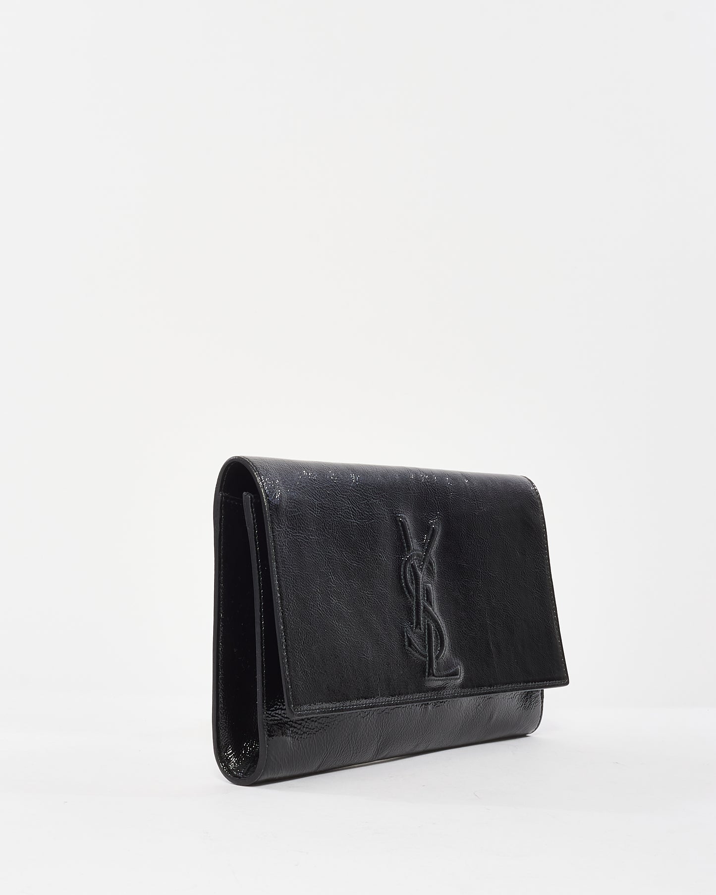 Saint Laurent Black Patent Leather Belle De Jour Clutch