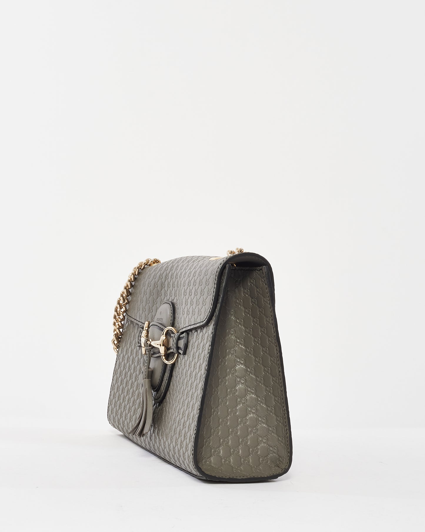 Gucci Grey Leather Guccissima Emily Shoulder Bag