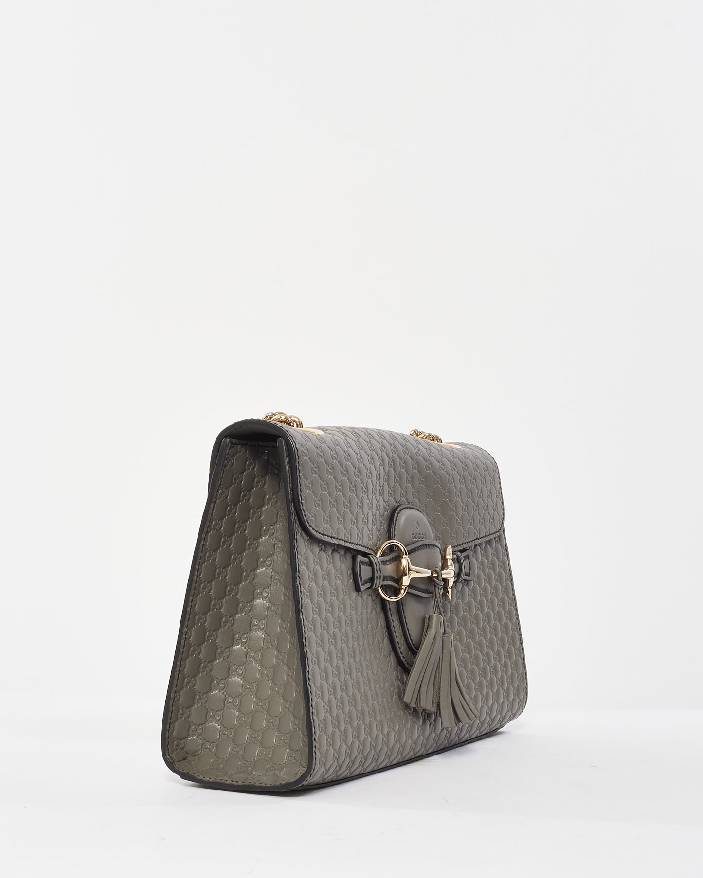 Gucci Grey Leather Guccissima Emily Shoulder Bag