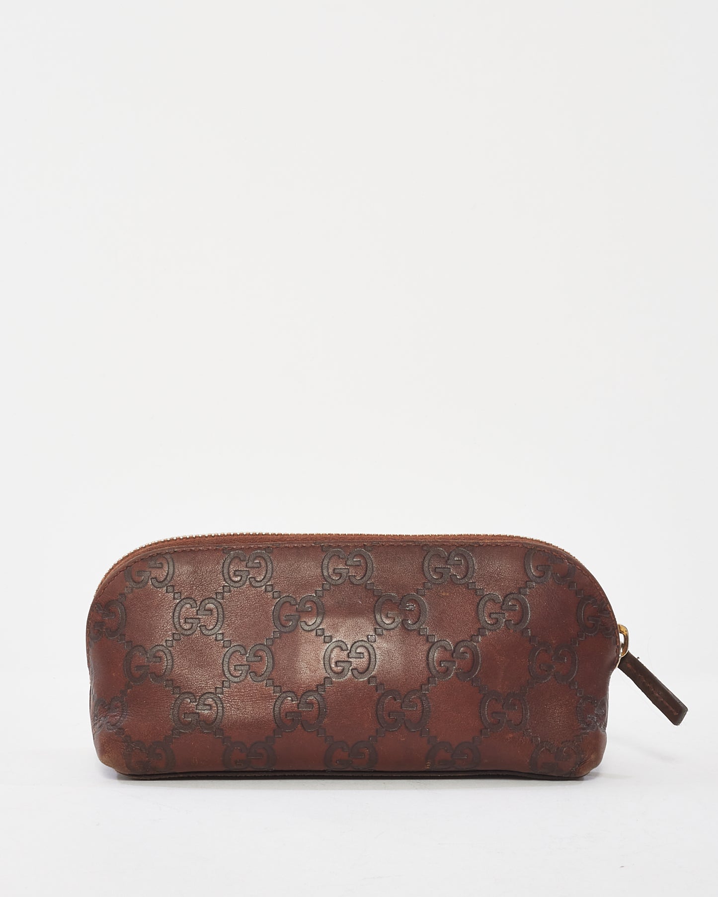 Gucci Brown Guccissima Leather Pencil Case Pouch