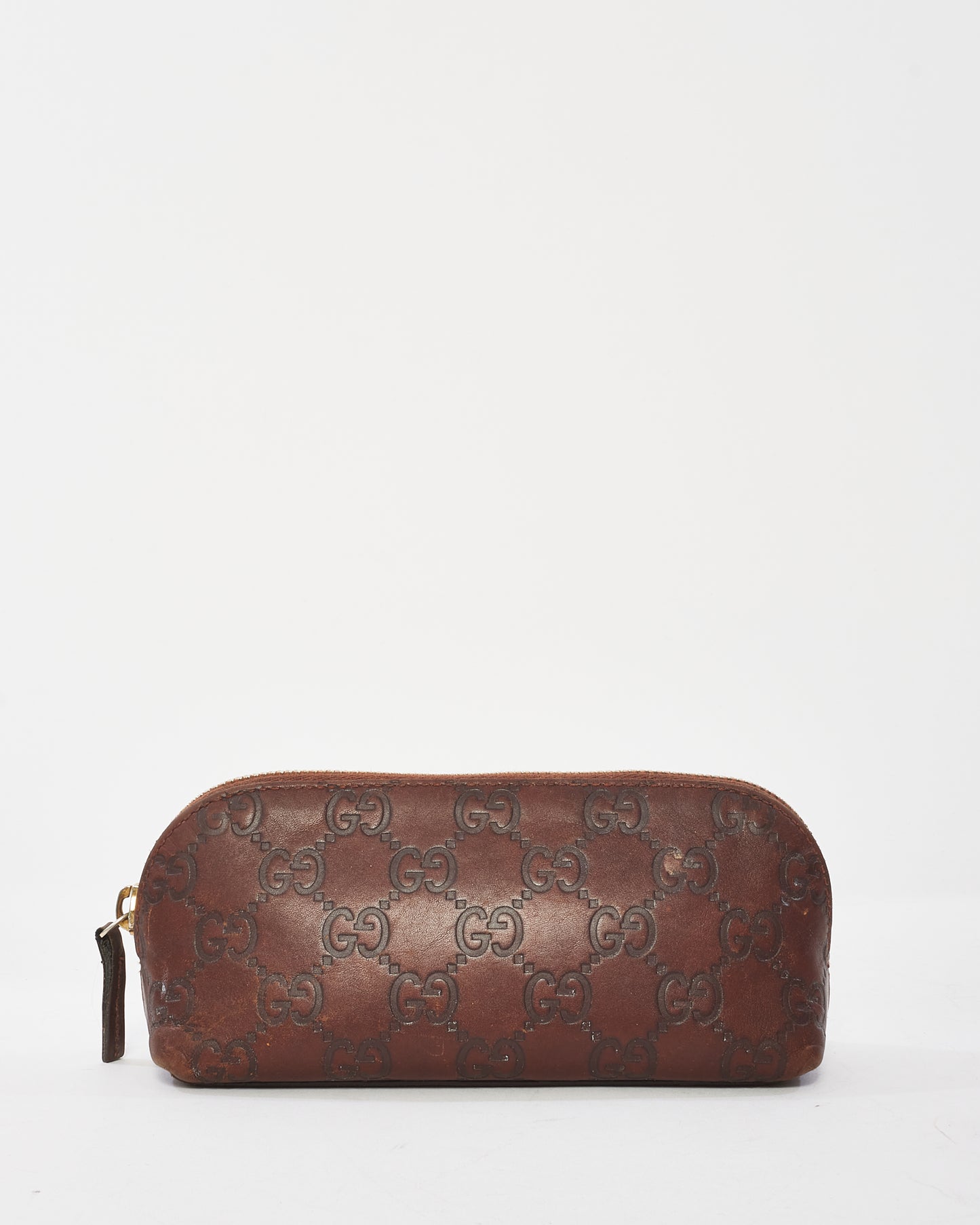 Gucci Brown Guccissima Leather Pencil Case Pouch