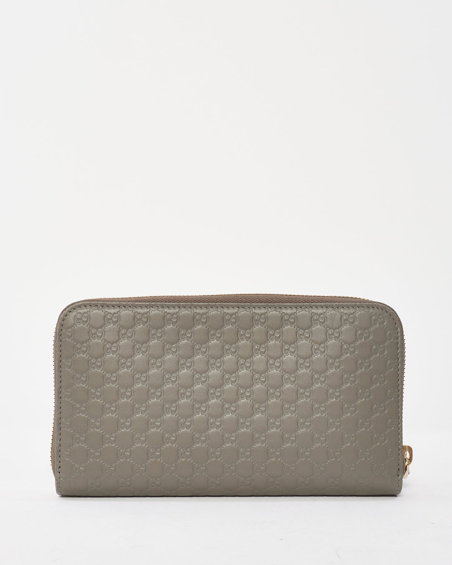 Gucci Grey Leather Guccissima Long Zip Wallet