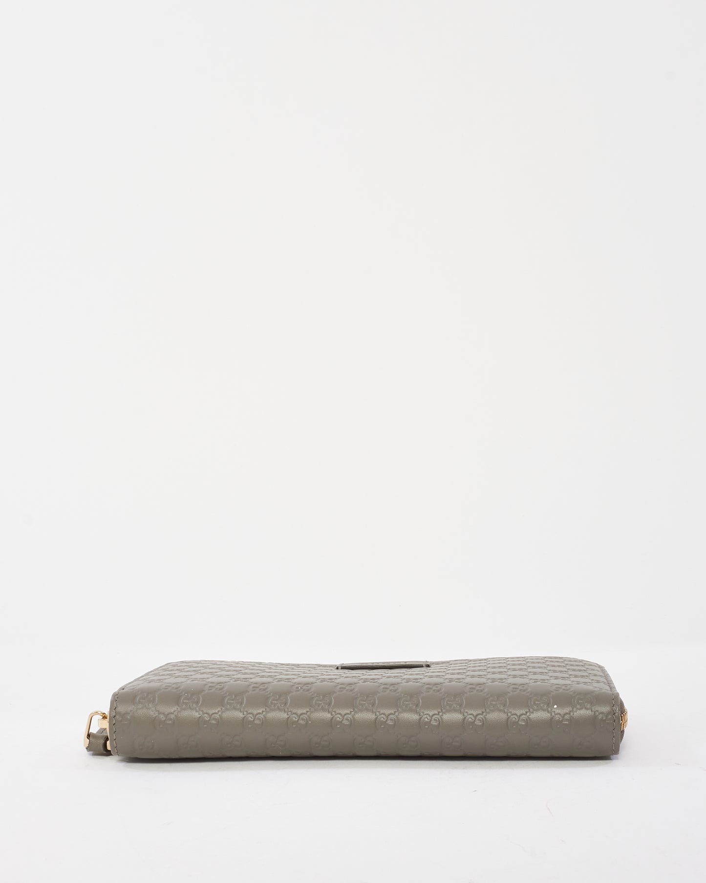 Gucci Grey Leather Guccissima Long Zip Wallet