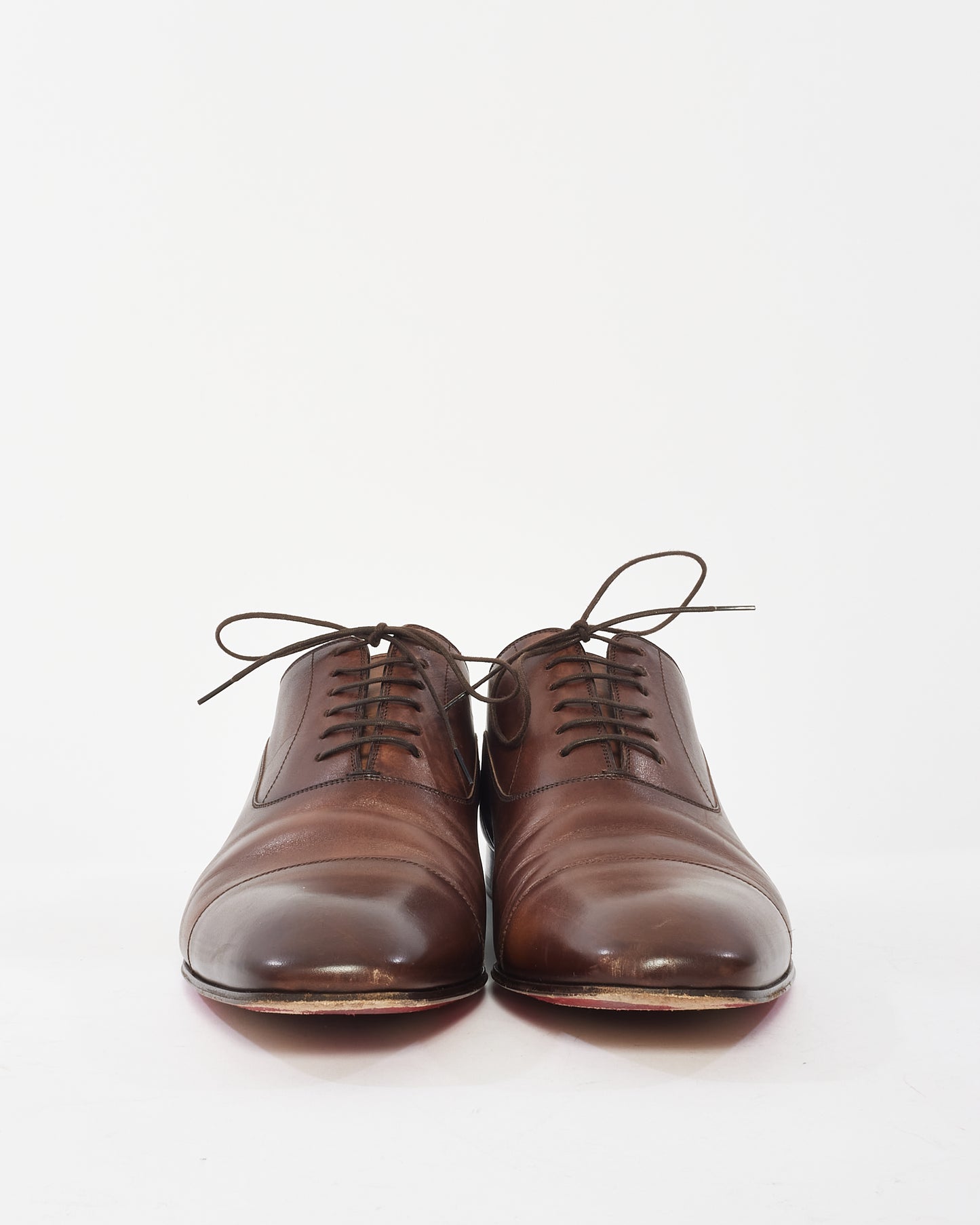 Christian Louboutin Brown Leather Lace Up Dress Shoes - 44.5 MEN