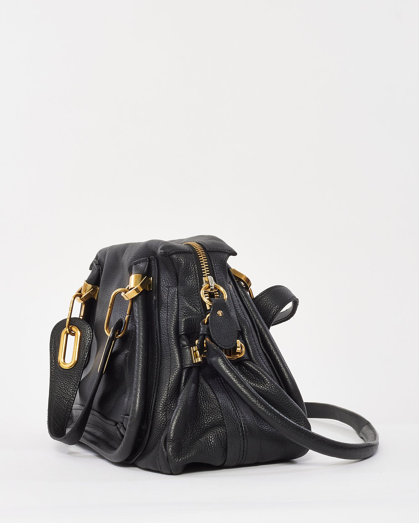 Chloé Black Pebbled Leather Paraty 2Way Bag